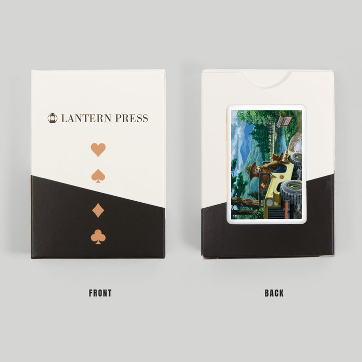Playing Cards, Smokey Bear, Leaving in SUV, Officially Licensed Vintage Poster, 52 Card Deck with Jokers in Box, Unique Art Cards Lantern Press 