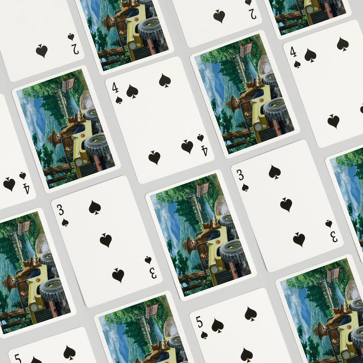 Playing Cards, Smokey Bear, Leaving in SUV, Officially Licensed Vintage Poster, 52 Card Deck with Jokers in Box, Unique Art Cards Lantern Press 