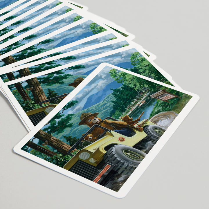 Playing Cards, Smokey Bear, Leaving in SUV, Officially Licensed Vintage Poster, 52 Card Deck with Jokers in Box, Unique Art Cards Lantern Press 