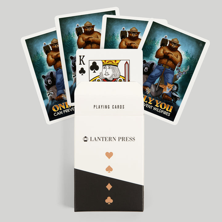 Playing Cards, Smokey Bear, Only You Can Prevent Wildfires, Officially Licensed, 52 Card Deck with Jokers in Box, Unique Art Cards Lantern Press 