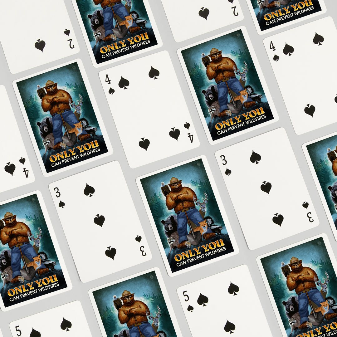 Playing Cards, Smokey Bear, Only You Can Prevent Wildfires, Officially Licensed, 52 Card Deck with Jokers in Box, Unique Art Cards Lantern Press 