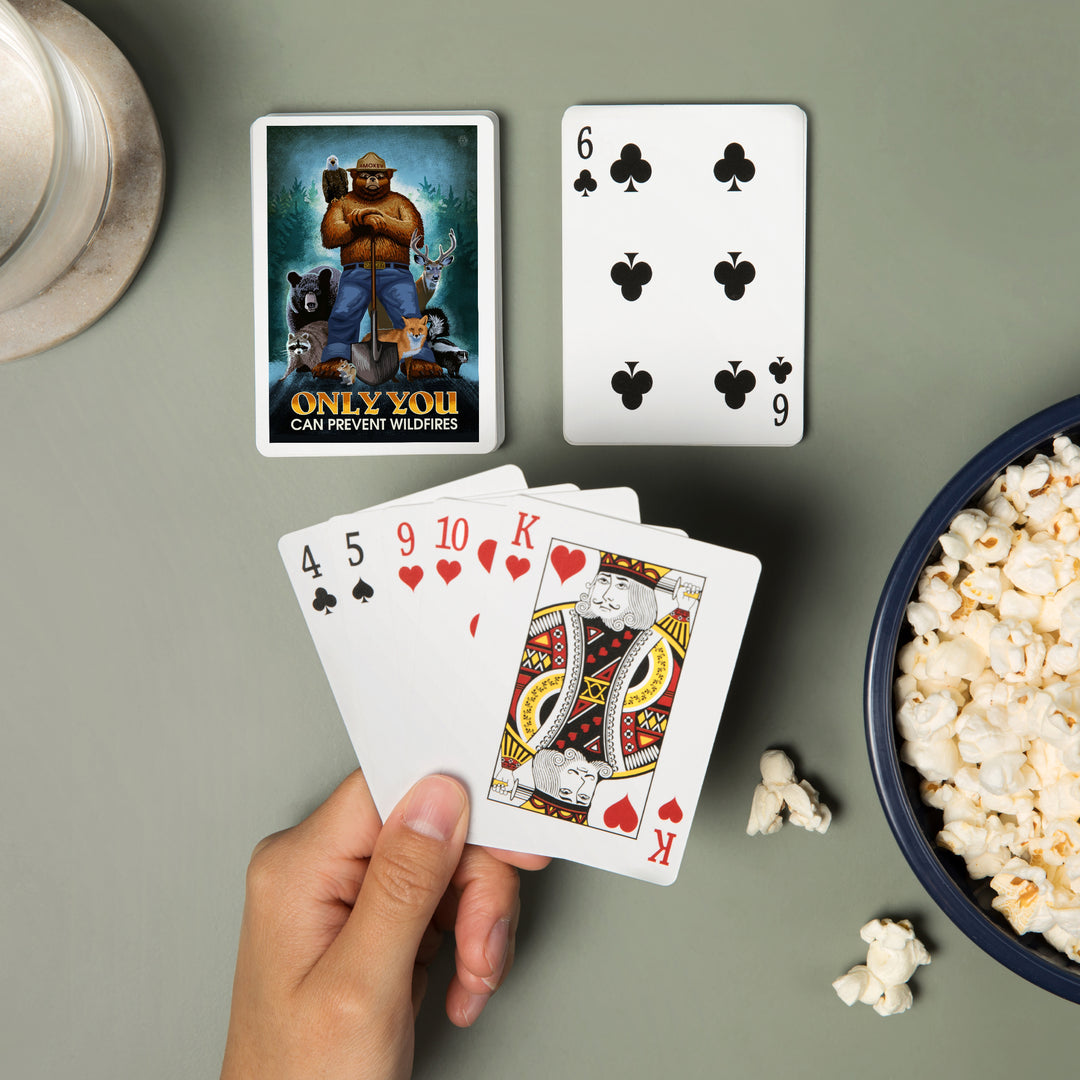 Playing Cards, Smokey Bear, Only You Can Prevent Wildfires, Officially Licensed, 52 Card Deck with Jokers in Box, Unique Art Cards Lantern Press 