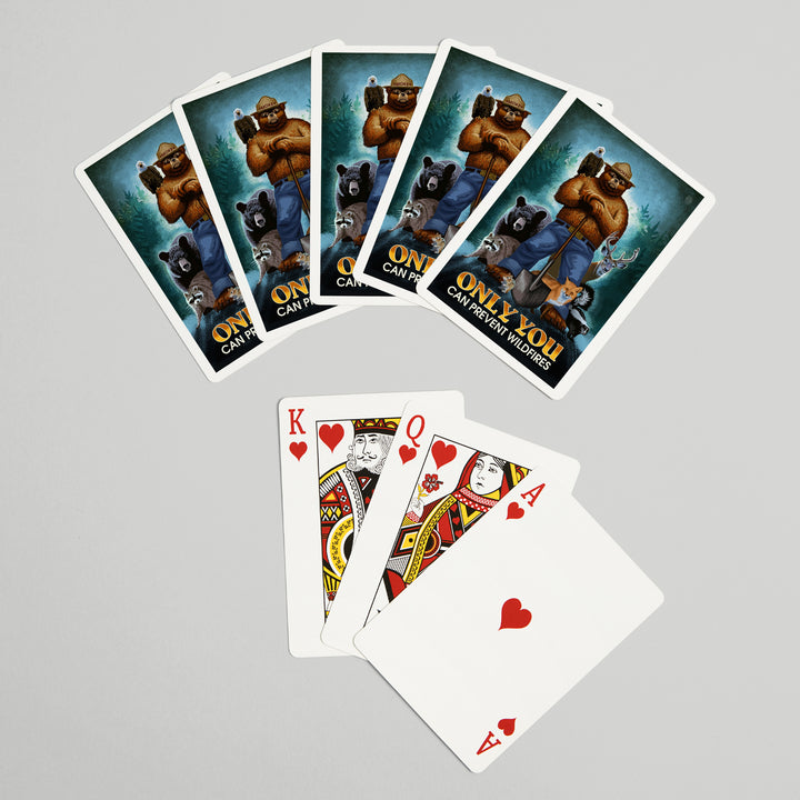 Playing Cards, Smokey Bear, Only You Can Prevent Wildfires, Officially Licensed, 52 Card Deck with Jokers in Box, Unique Art Cards Lantern Press 