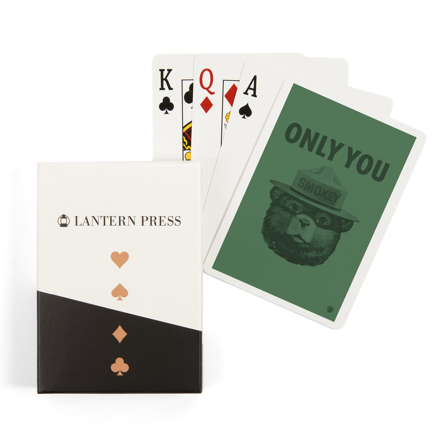 Playing Cards, Smokey Bear, Only You, Duotone, Officially Licensed, 52 Card Deck with Jokers in Box, Unique Art Cards Lantern Press 