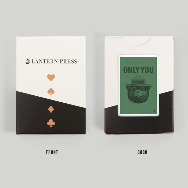 Playing Cards, Smokey Bear, Only You, Duotone, Officially Licensed, 52 Card Deck with Jokers in Box, Unique Art Cards Lantern Press 
