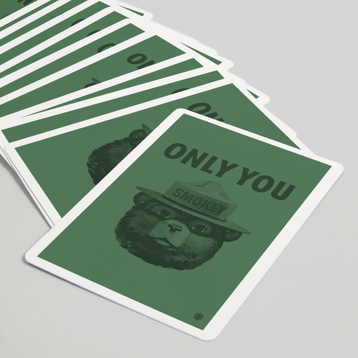 Playing Cards, Smokey Bear, Only You, Duotone, Officially Licensed, 52 Card Deck with Jokers in Box, Unique Art Cards Lantern Press 
