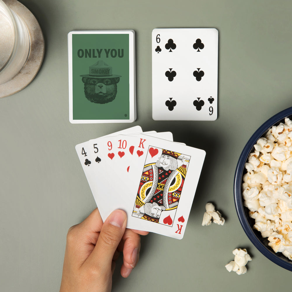 Playing Cards, Smokey Bear, Only You, Duotone, Officially Licensed, 52 Card Deck with Jokers in Box, Unique Art Cards Lantern Press 