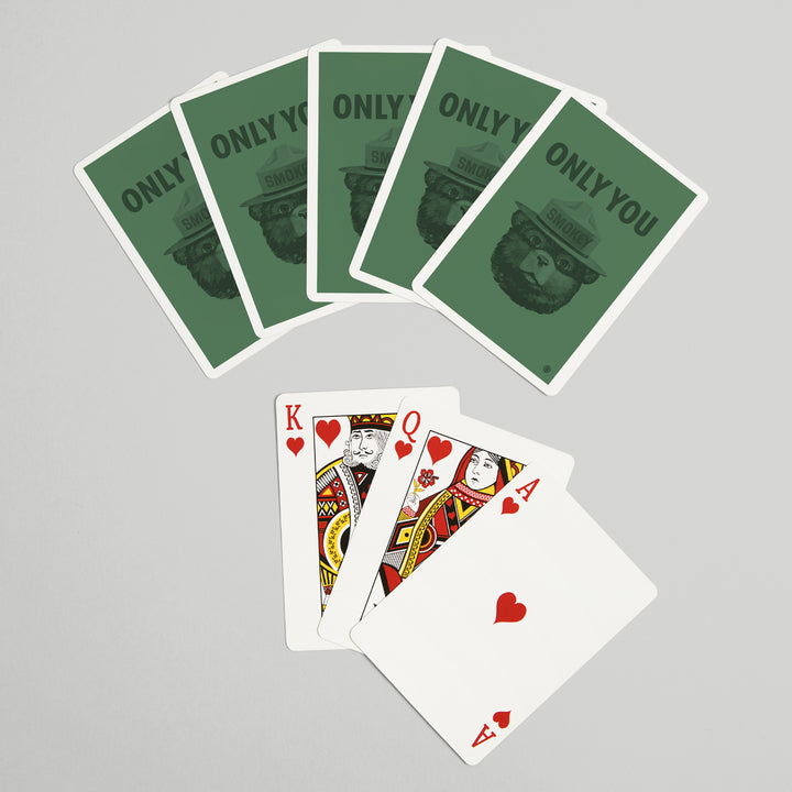Playing Cards, Smokey Bear, Only You, Duotone, Officially Licensed, 52 Card Deck with Jokers in Box, Unique Art Cards Lantern Press 