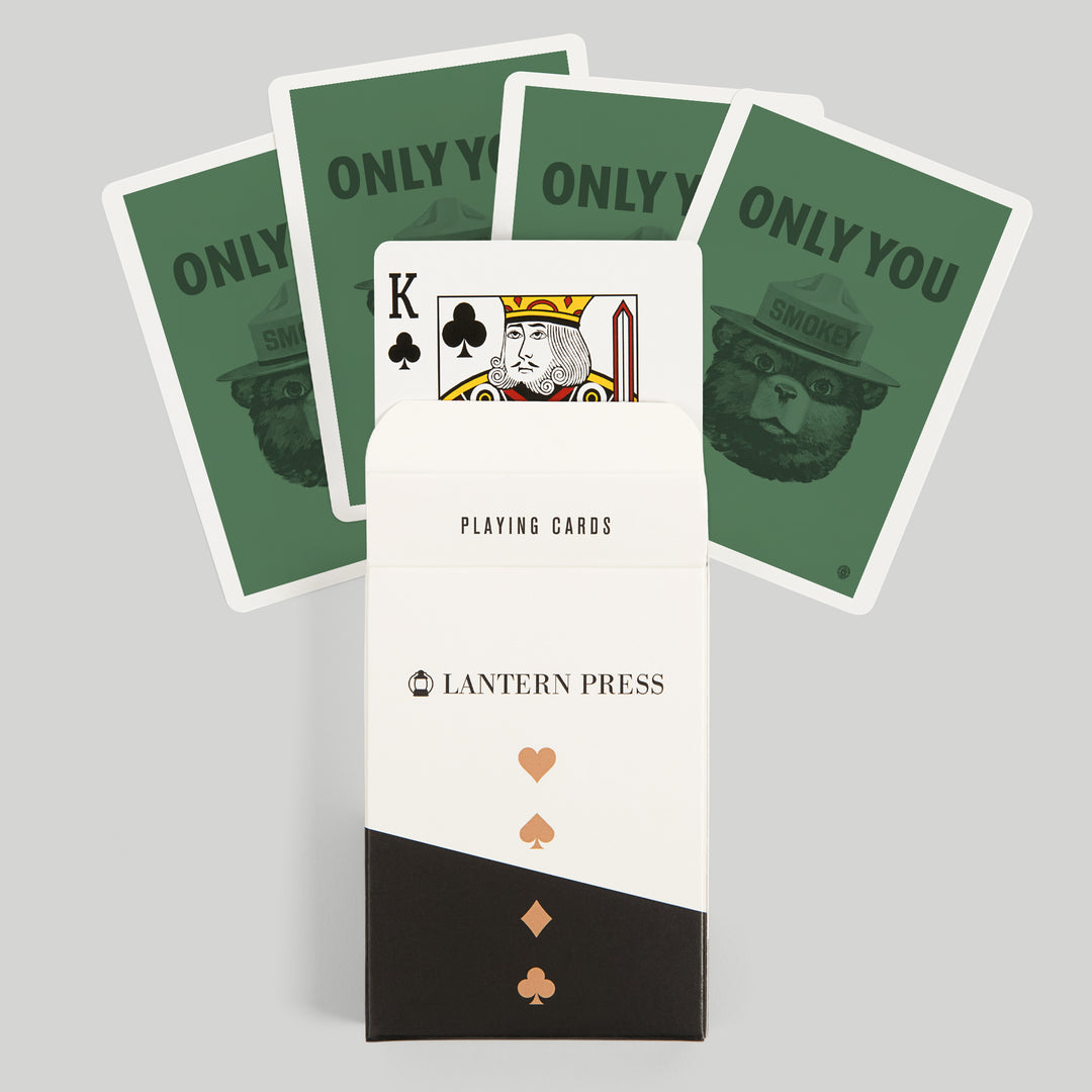Playing Cards, Smokey Bear, Only You, Duotone, Officially Licensed, 52 Card Deck with Jokers in Box, Unique Art Cards Lantern Press 