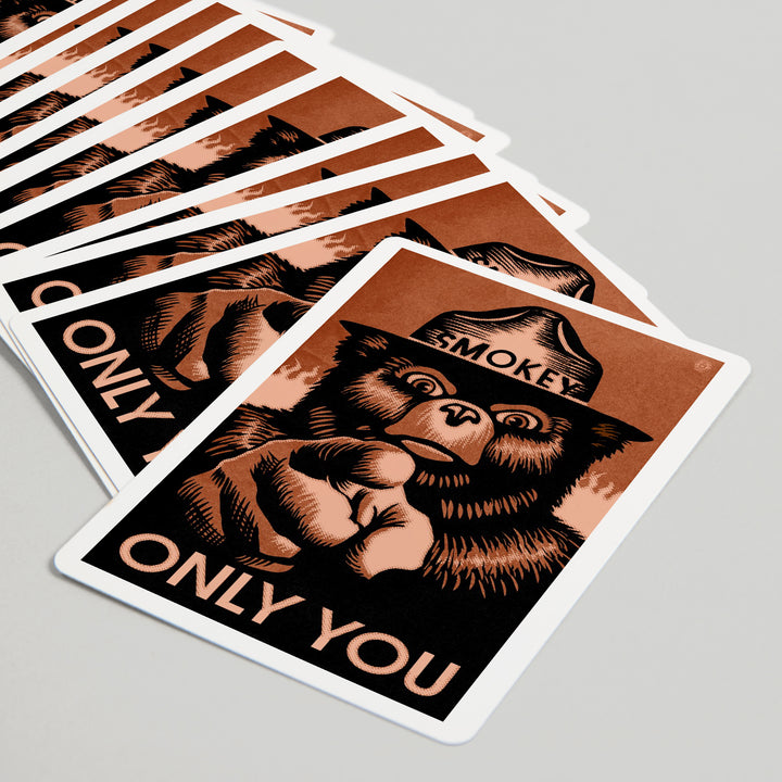 Playing Cards, Smokey Bear, Only You, Halftone Red, Officially Licensed, 52 Card Deck with Jokers in Box, Unique Art Cards Lantern Press 