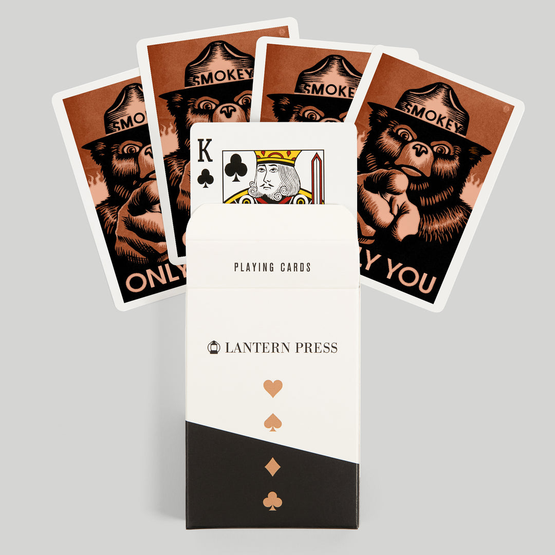 Playing Cards, Smokey Bear, Only You, Halftone Red, Officially Licensed, 52 Card Deck with Jokers in Box, Unique Art Cards Lantern Press 