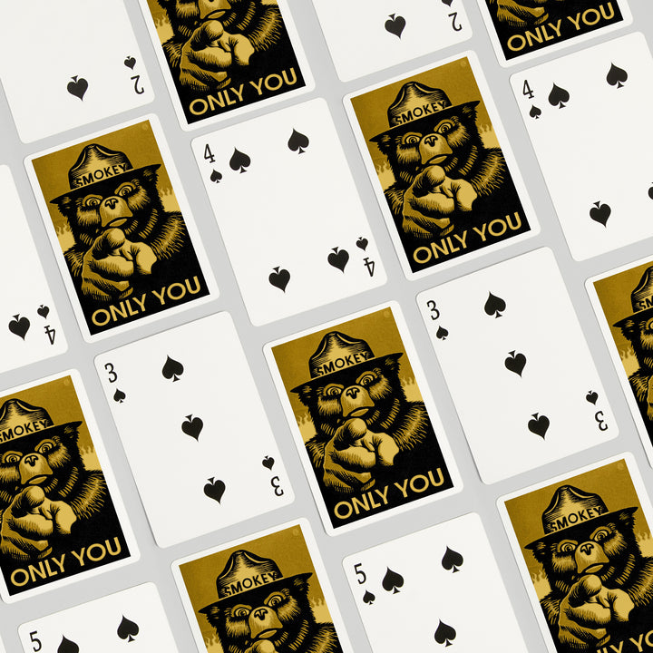 Playing Cards, Smokey Bear, Only You, Halftone Yellow, Officially Licensed, 52 Card Deck with Jokers in Box, Unique Art Cards Lantern Press 