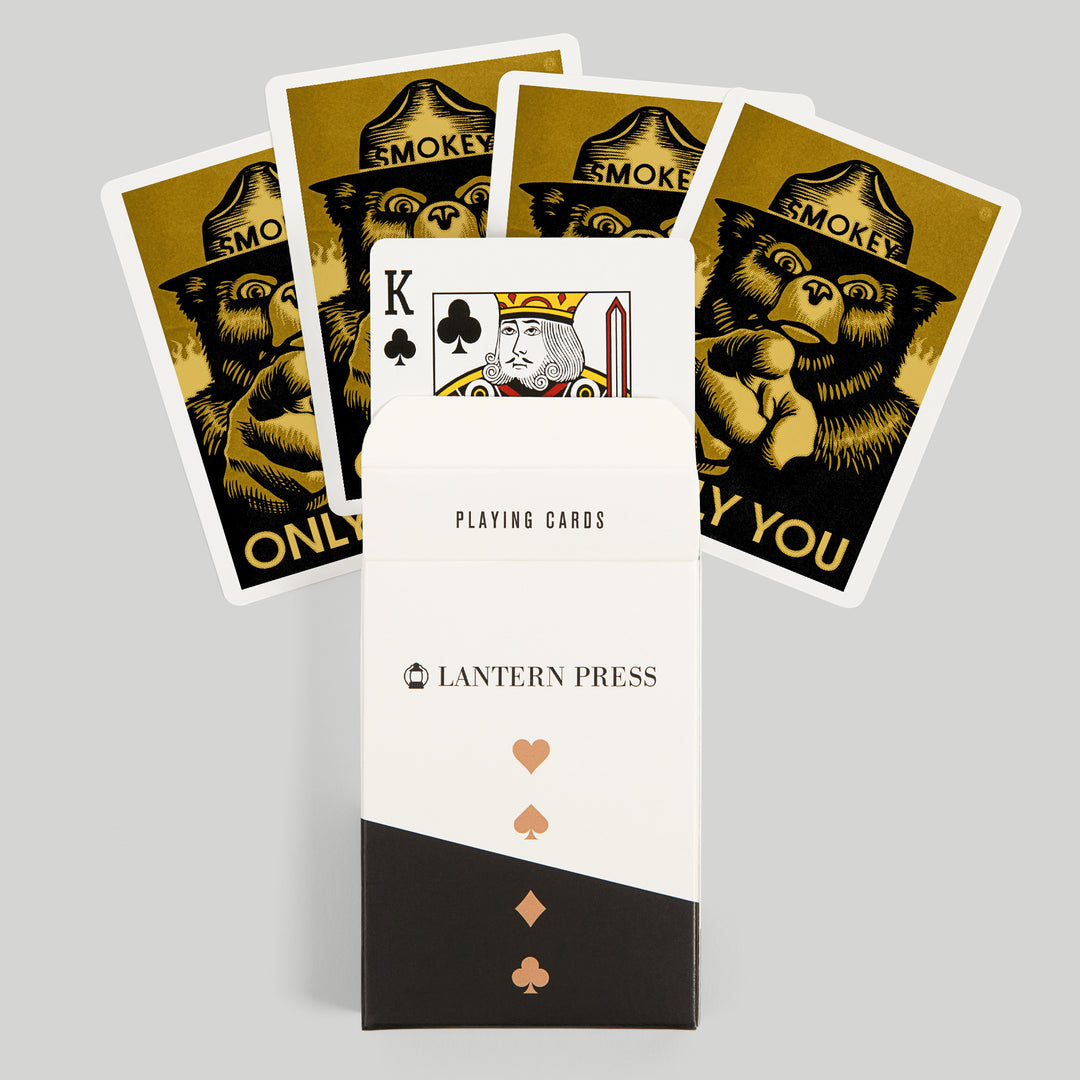Playing Cards, Smokey Bear, Only You, Halftone Yellow, Officially Licensed, 52 Card Deck with Jokers in Box, Unique Art Cards Lantern Press 