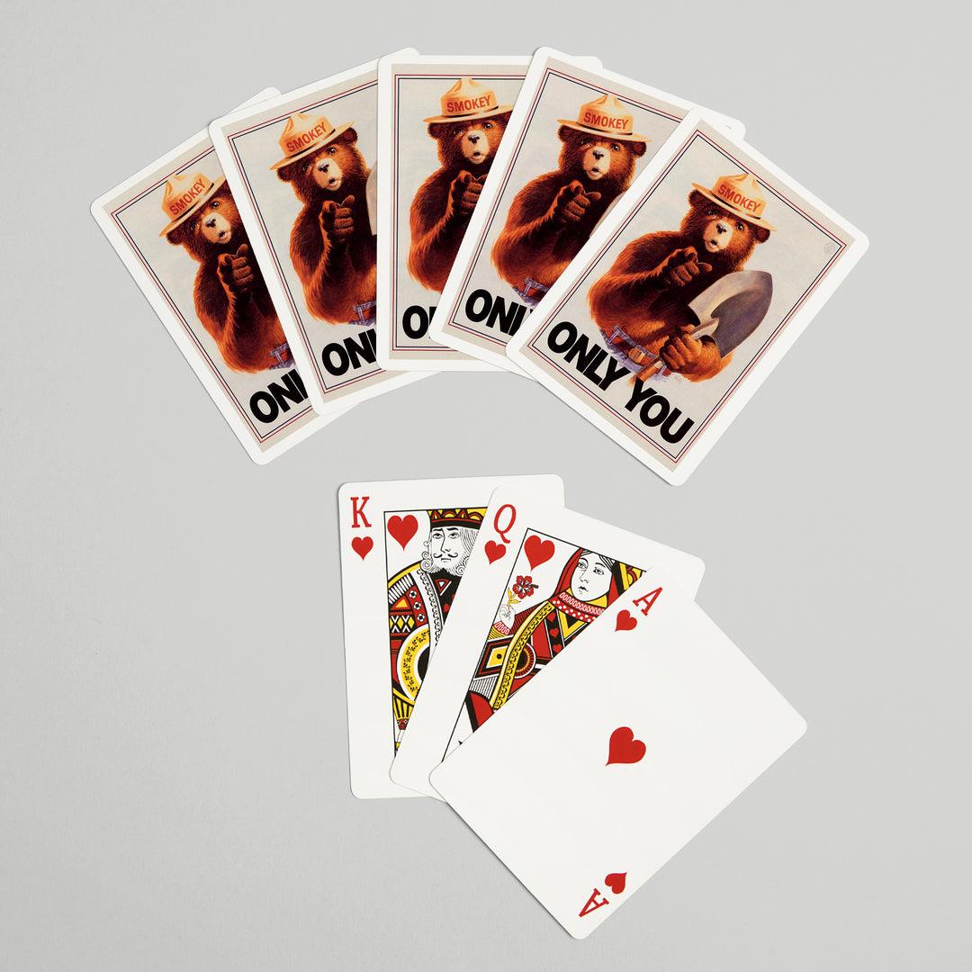 Playing Cards, Smokey Bear, Only You, Officially Licensed Vintage Poster, 52 Card Deck with Jokers in Box, Unique Art Cards Lantern Press 