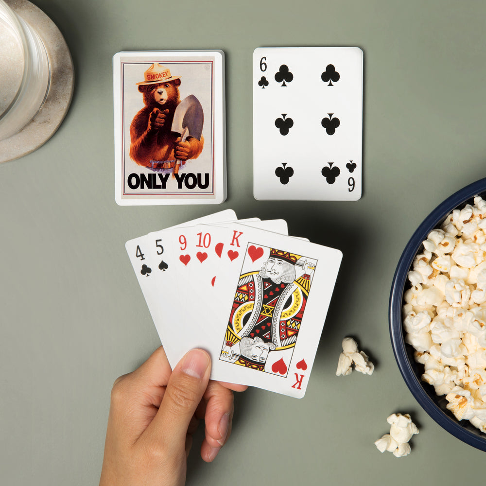 Playing Cards, Smokey Bear, Only You, Officially Licensed Vintage Poster, 52 Card Deck with Jokers in Box, Unique Art Cards Lantern Press 