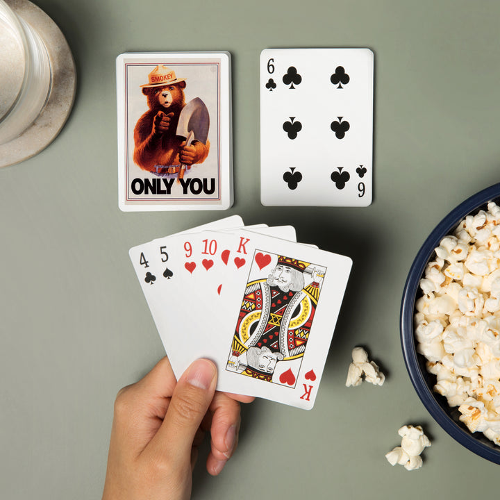 Playing Cards, Smokey Bear, Only You, Officially Licensed Vintage Poster, 52 Card Deck with Jokers in Box, Unique Art Cards Lantern Press 