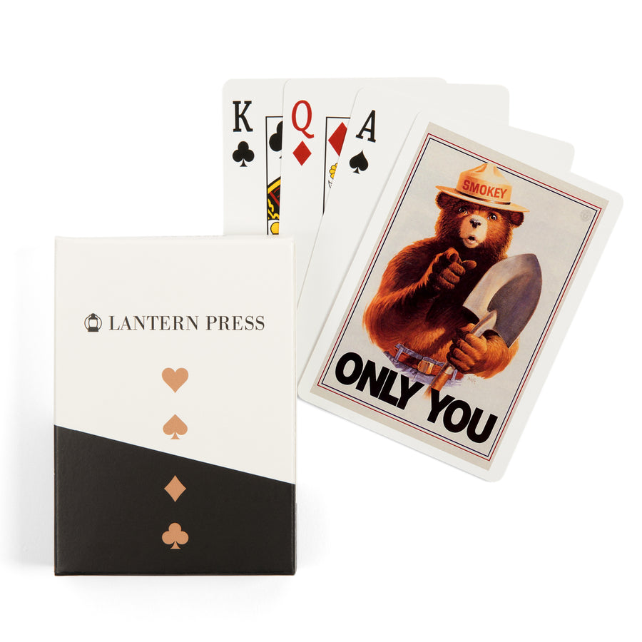 Playing Cards, Smokey Bear, Only You, Officially Licensed Vintage Poster, 52 Card Deck with Jokers in Box, Unique Art Cards Lantern Press 