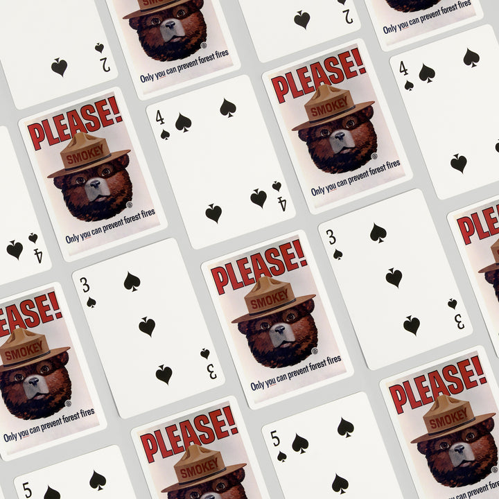 Playing Cards, Smokey Bear, Please, Only You Can Help, Smokey Head, Officially Licensed Vintage Poster, 52 Card Deck with Jokers in Box, Unique Art Cards Lantern Press 