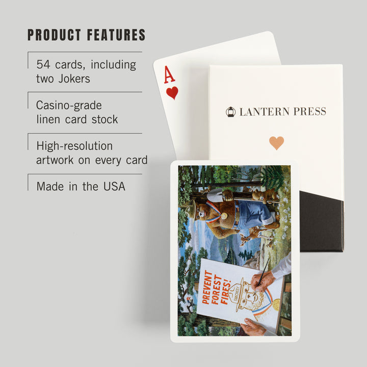 Playing Cards, Smokey Bear, Posing with Medal, Officially Licensed Vintage Poster, 52 Card Deck with Jokers in Box, Unique Art Cards Lantern Press 