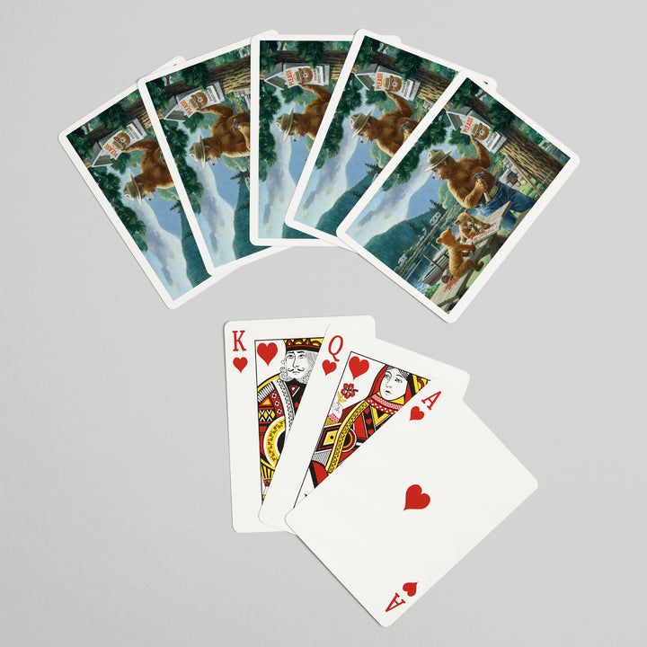 Playing Cards, Smokey Bear, Posting Signs, Vintage Poster, 52 Card Deck with Jokers in Box, Unique Art Cards Lantern Press 