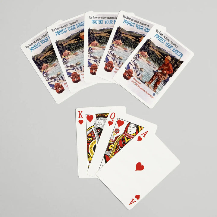 Playing Cards, Smokey Bear, Protect Your Forests, Officially Licensed Vintage Poster, 52 Card Deck with Jokers in Box, Unique Art Cards Lantern Press 