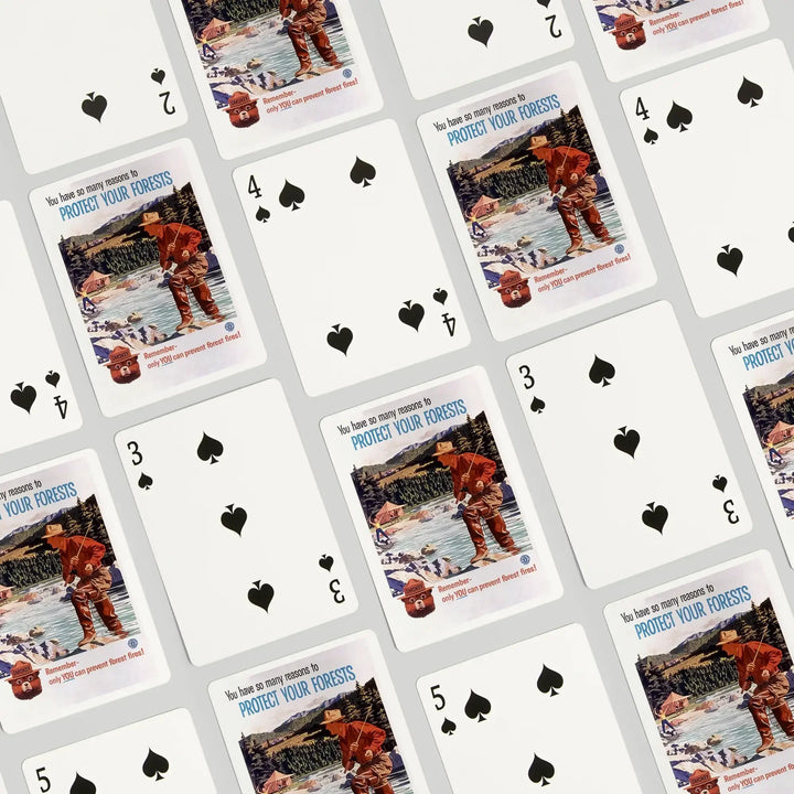 Playing Cards, Smokey Bear, Protect Your Forests, Officially Licensed Vintage Poster, 52 Card Deck with Jokers in Box, Unique Art Cards Lantern Press 