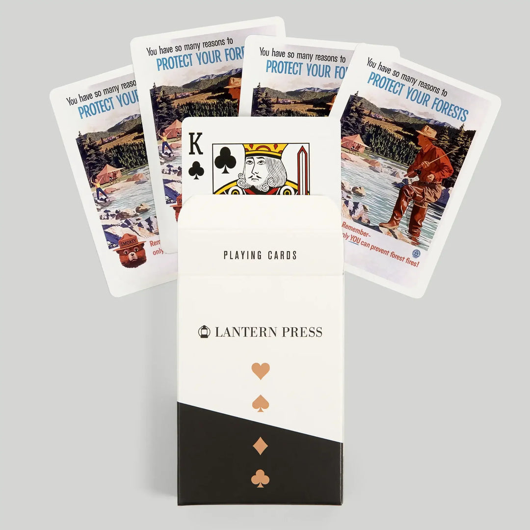 Playing Cards, Smokey Bear, Protect Your Forests, Officially Licensed Vintage Poster, 52 Card Deck with Jokers in Box, Unique Art Cards Lantern Press 