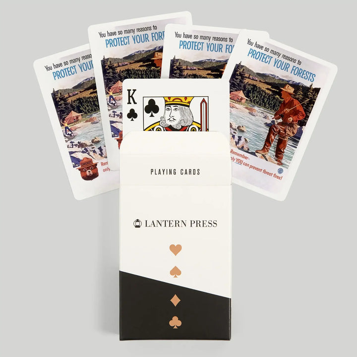 Playing Cards, Smokey Bear, Protect Your Forests, Officially Licensed Vintage Poster, 52 Card Deck with Jokers in Box, Unique Art Cards Lantern Press 