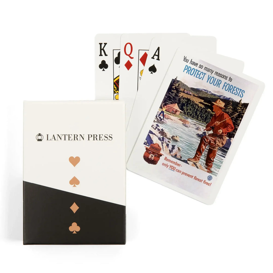 Playing Cards, Smokey Bear, Protect Your Forests, Officially Licensed Vintage Poster, 52 Card Deck with Jokers in Box, Unique Art Cards Lantern Press 