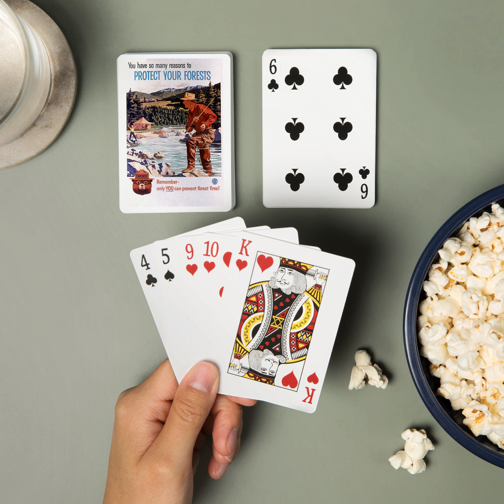 Playing Cards, Smokey Bear, Protect Your Forests, Officially Licensed Vintage Poster, 52 Card Deck with Jokers in Box, Unique Art Cards Lantern Press 