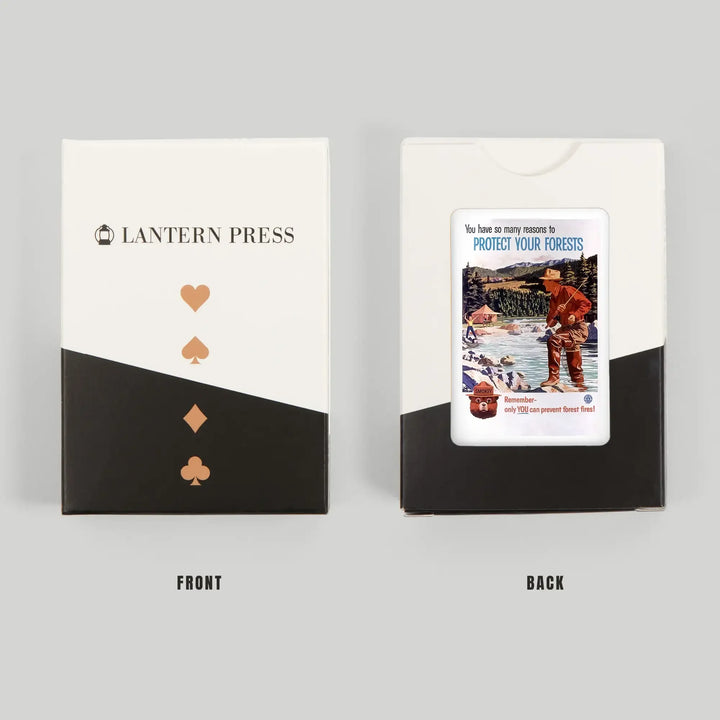 Playing Cards, Smokey Bear, Protect Your Forests, Officially Licensed Vintage Poster, 52 Card Deck with Jokers in Box, Unique Art Cards Lantern Press 