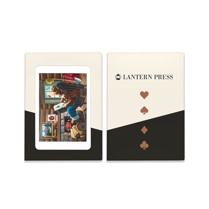 Playing Cards, Smokey Bear, Reading Book to Cubs, Officially Licensed Vintage Poster, 52 Card Deck with Jokers in Box, Unique Art Cards Lantern Press 
