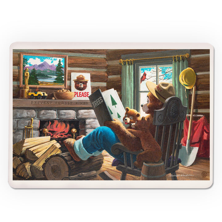 Playing Cards, Smokey Bear, Reading Book to Cubs, Officially Licensed Vintage Poster, 52 Card Deck with Jokers in Box, Unique Art Cards Lantern Press 