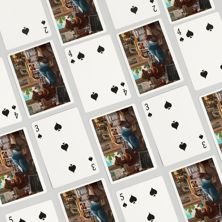 Playing Cards, Smokey Bear, Reading Mail, Officially Licensed Vintage Poster, 52 Card Deck with Jokers in Box, Unique Art Cards Lantern Press 