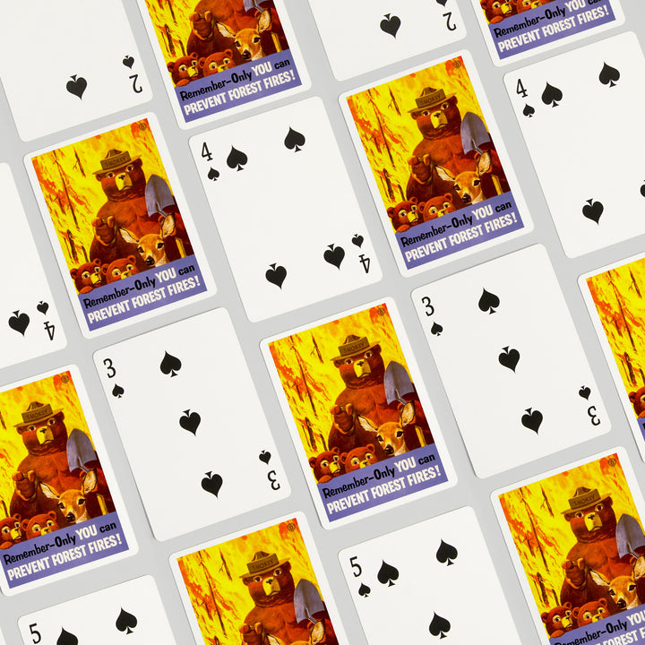 Playing Cards, Smokey Bear, Remember, Officially Licensed Vintage Poster, 52 Card Deck with Jokers in Box, Unique Art Cards Lantern Press 
