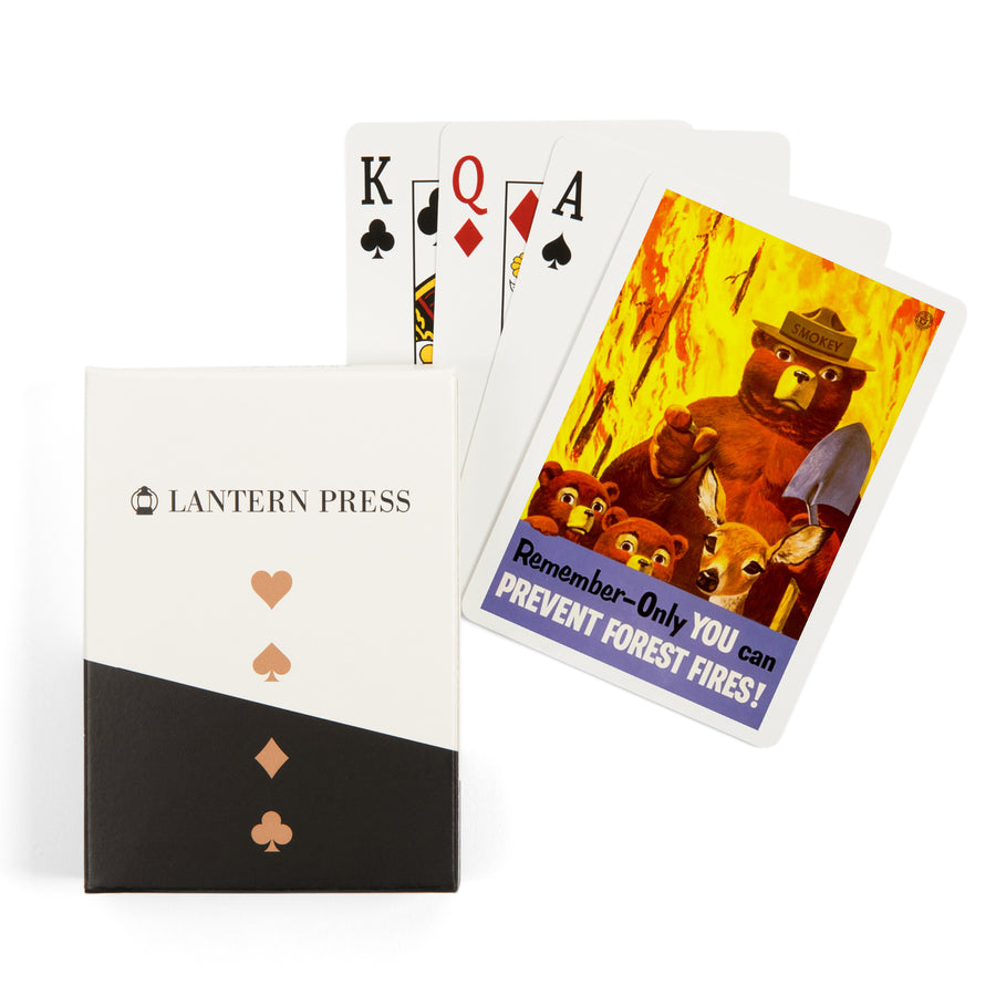 Playing Cards, Smokey Bear, Remember, Officially Licensed Vintage Poster, 52 Card Deck with Jokers in Box, Unique Art Cards Lantern Press 