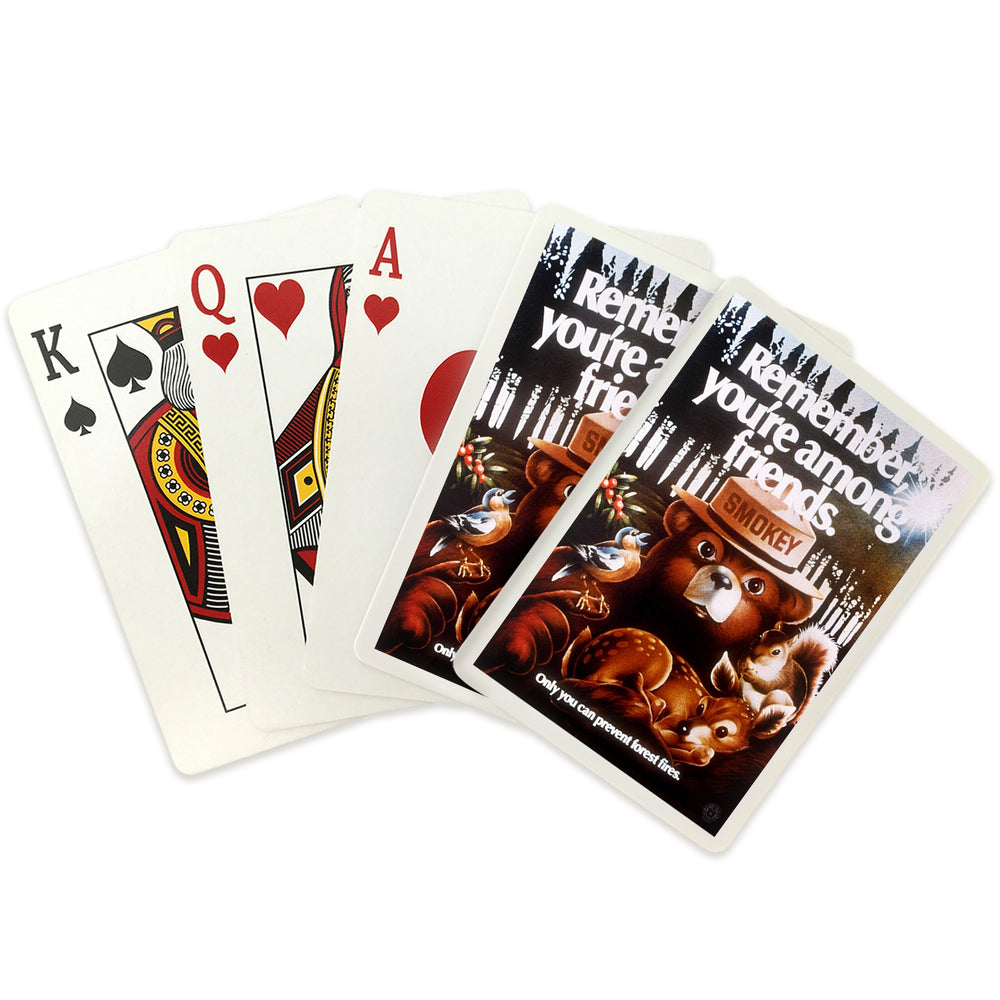 Playing Cards, Smokey Bear, Remember You're Among Friends, Officially Licensed Vintage Poster, 52 Card Deck with Jokers in Box, Unique Art Cards Lantern Press 