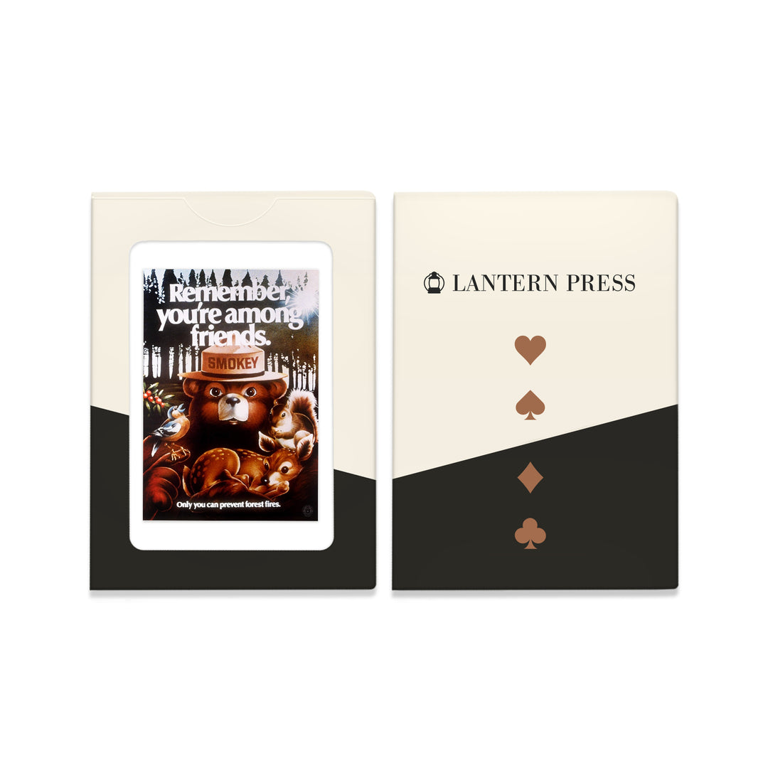 Playing Cards, Smokey Bear, Remember You're Among Friends, Officially Licensed Vintage Poster, 52 Card Deck with Jokers in Box, Unique Art Cards Lantern Press 