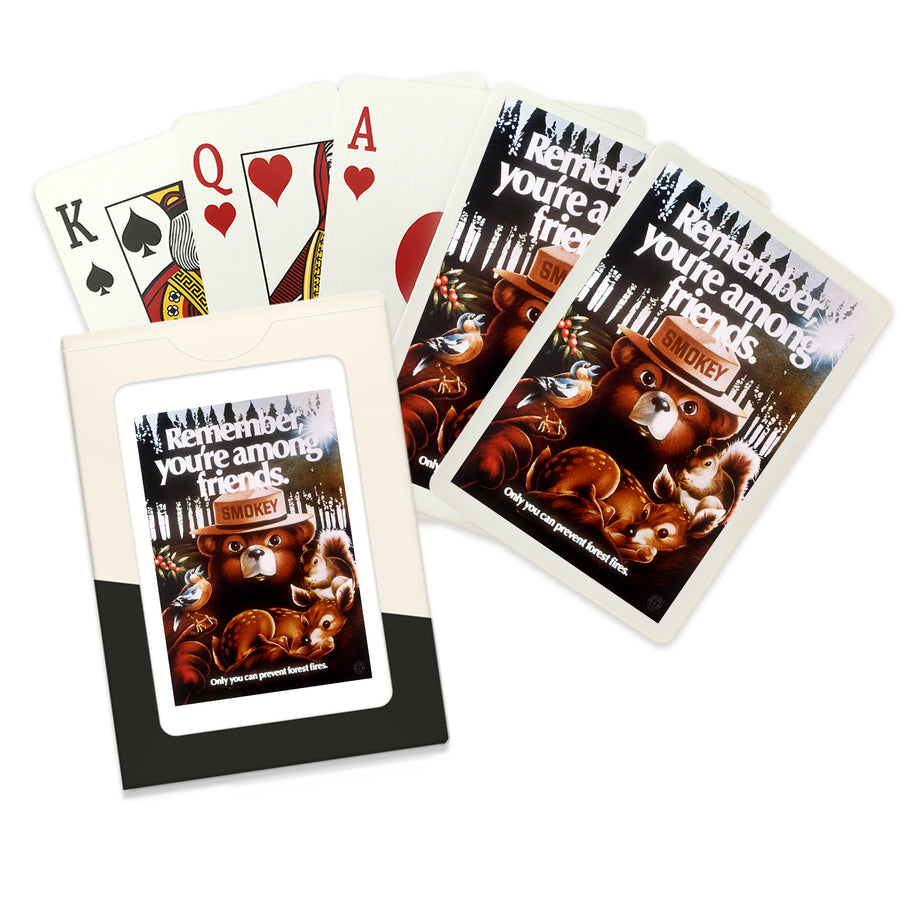 Playing Cards, Smokey Bear, Remember You're Among Friends, Officially Licensed Vintage Poster, 52 Card Deck with Jokers in Box, Unique Art Cards Lantern Press 