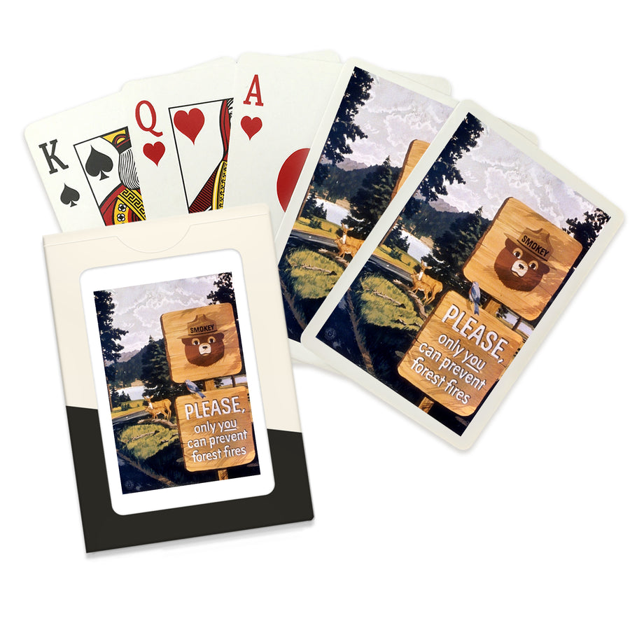 Playing Cards, Smokey Bear, Smokey Signs, Officially Licensed Vintage Poster, 52 Card Deck with Jokers in Box, Unique Art Cards Lantern Press 