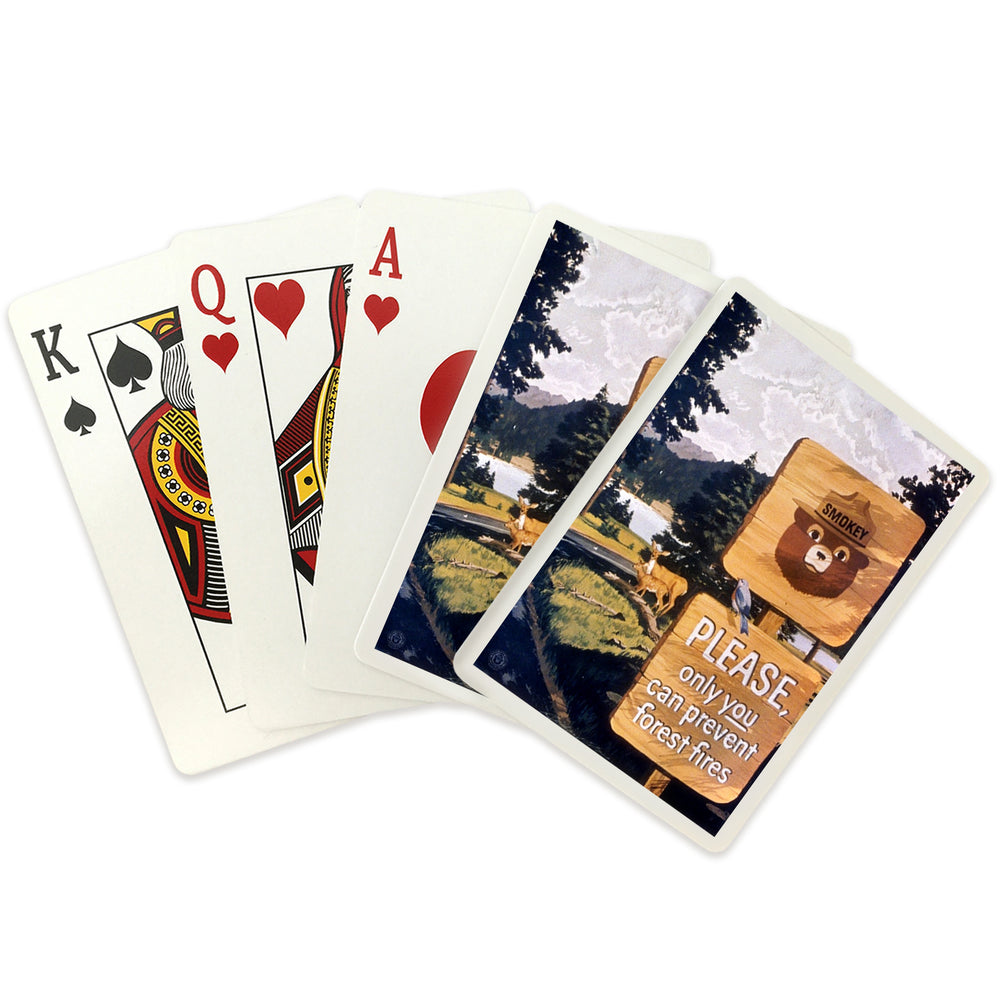 Playing Cards, Smokey Bear, Smokey Signs, Officially Licensed Vintage Poster, 52 Card Deck with Jokers in Box, Unique Art Cards Lantern Press 