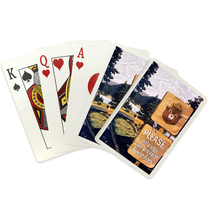 Playing Cards, Smokey Bear, Smokey Signs, Officially Licensed Vintage Poster, 52 Card Deck with Jokers in Box, Unique Art Cards Lantern Press 