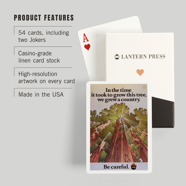 Playing Cards, Smokey Bear, Time it Took to Grow a Tree, Officially Licensed Vintage Poster, 52 Card Deck with Jokers in Box, Unique Art Cards Lantern Press 