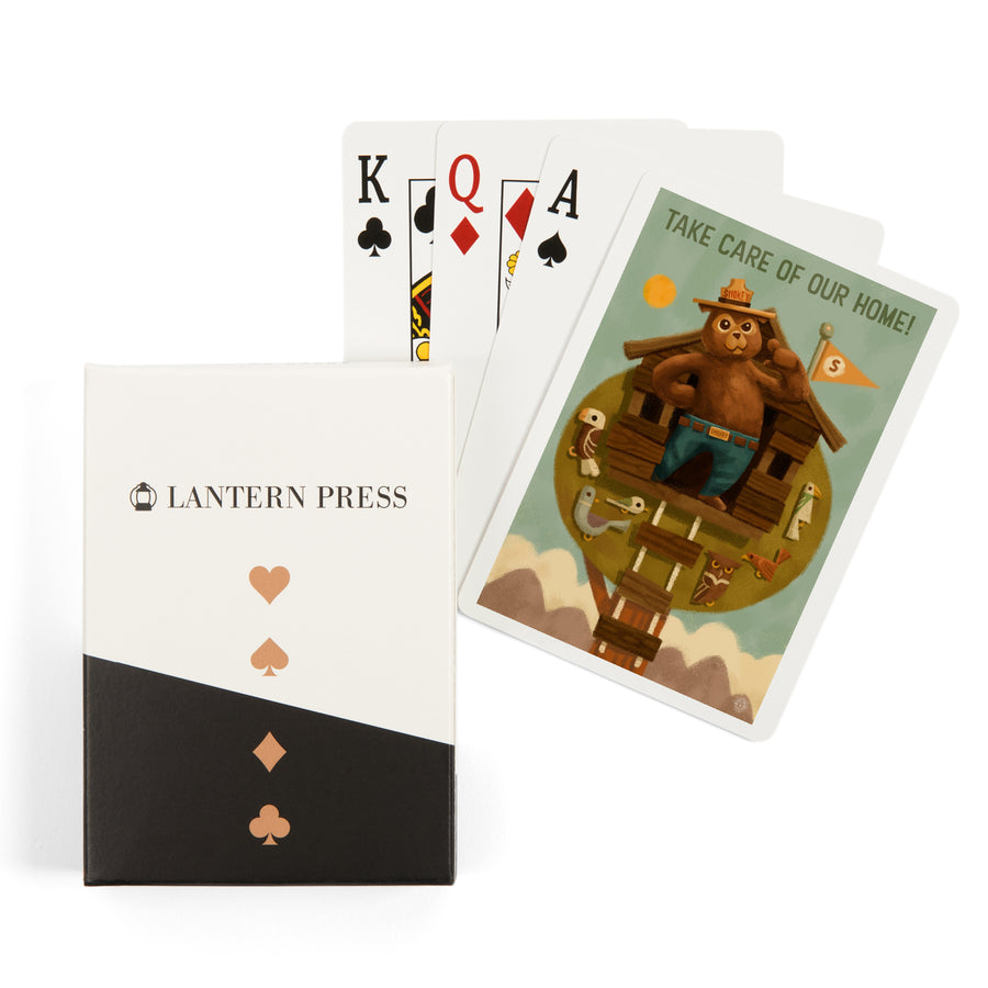Playing Cards, Smokey Bear, Treehouse, Officially Licensed, 52 Card Deck with Jokers in Box, Unique Art Cards Lantern Press 