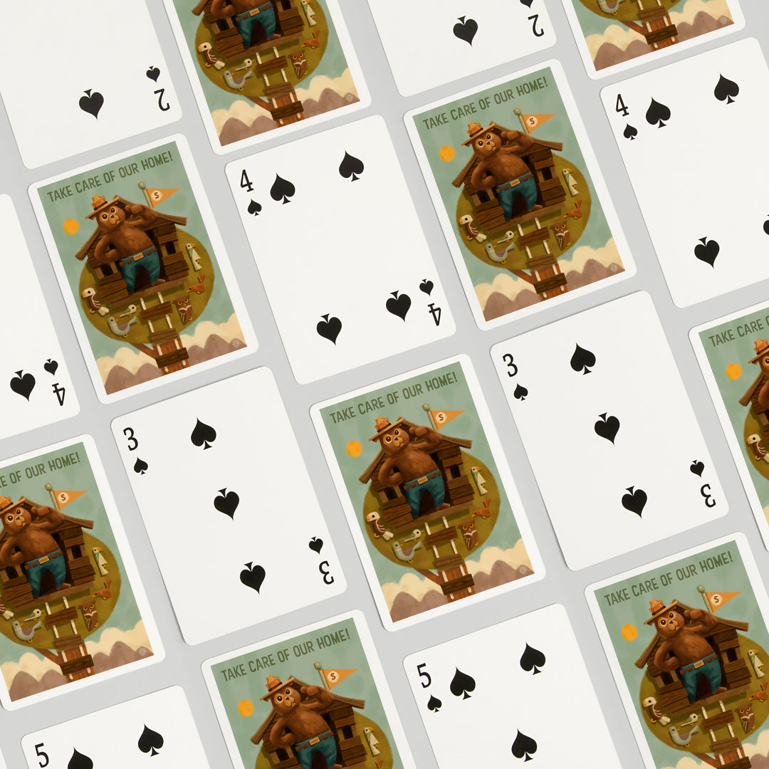 Playing Cards, Smokey Bear, Treehouse, Officially Licensed, 52 Card Deck with Jokers in Box, Unique Art Cards Lantern Press 