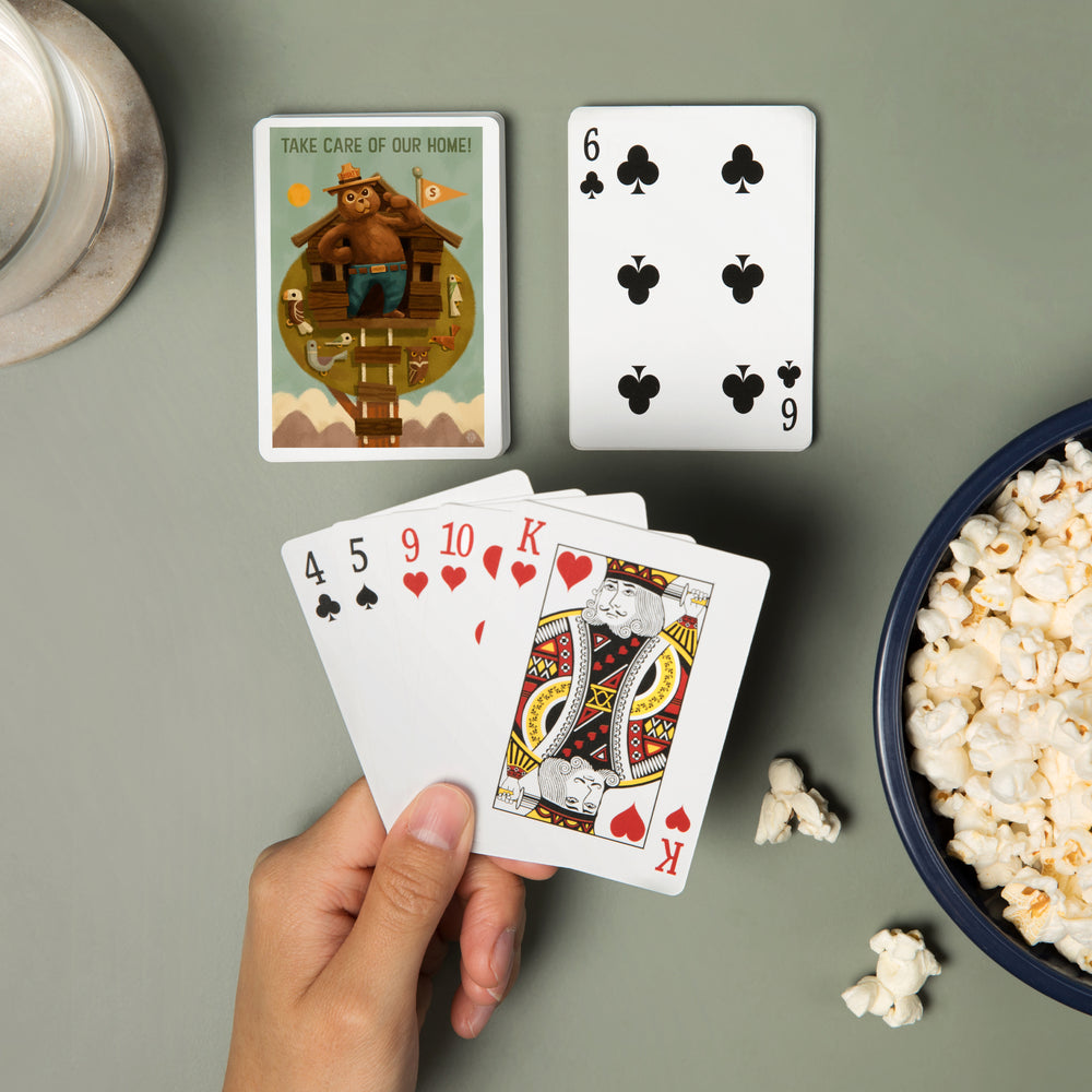 Playing Cards, Smokey Bear, Treehouse, Officially Licensed, 52 Card Deck with Jokers in Box, Unique Art Cards Lantern Press 