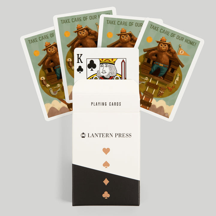 Playing Cards, Smokey Bear, Treehouse, Officially Licensed, 52 Card Deck with Jokers in Box, Unique Art Cards Lantern Press 