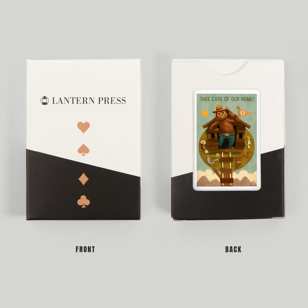 Playing Cards, Smokey Bear, Treehouse, Officially Licensed, 52 Card Deck with Jokers in Box, Unique Art Cards Lantern Press 