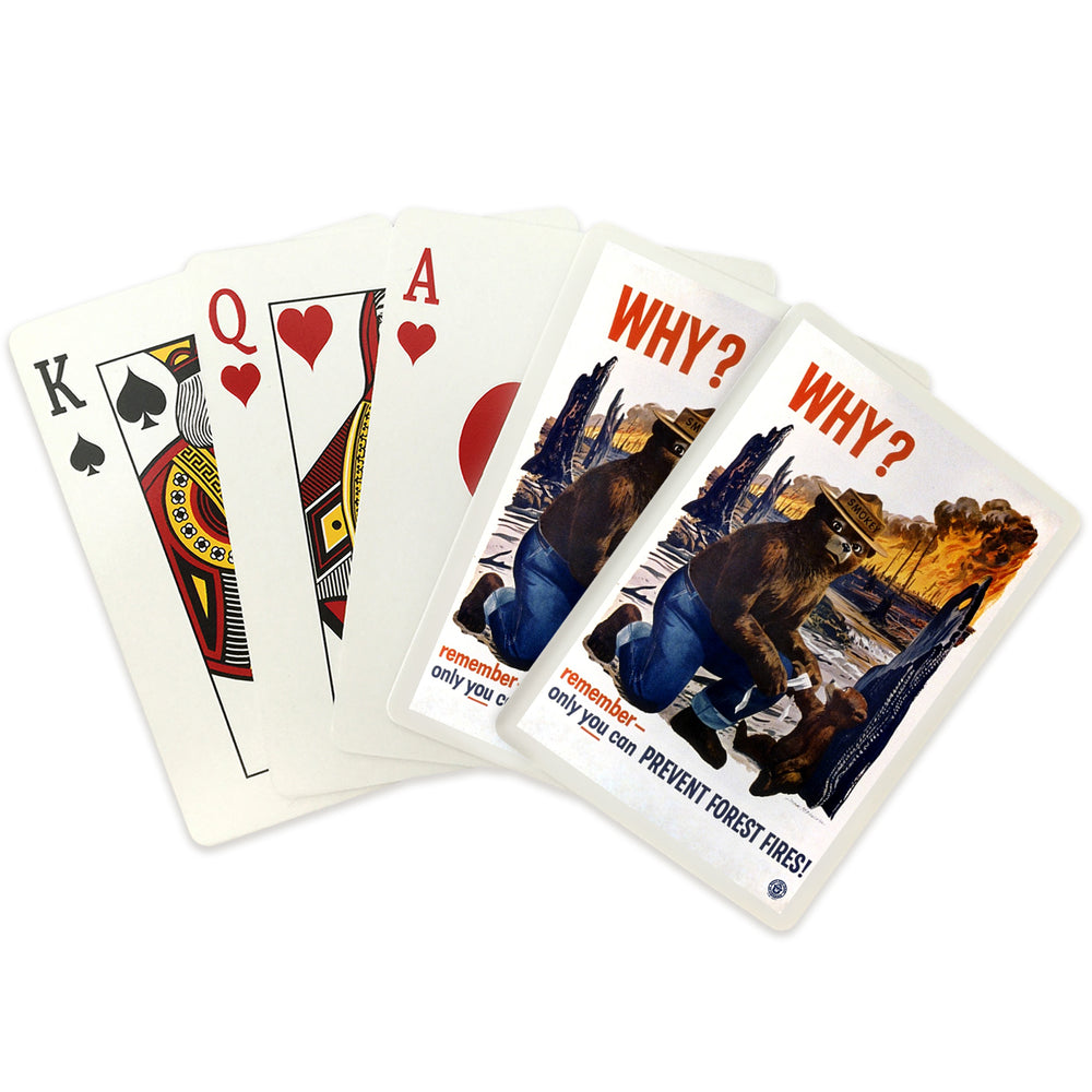 Playing Cards, Smokey Bear, Why, Officially Licensed Vintage Poster, 52 Card Deck with Jokers in Box, Unique Art Cards Lantern Press 