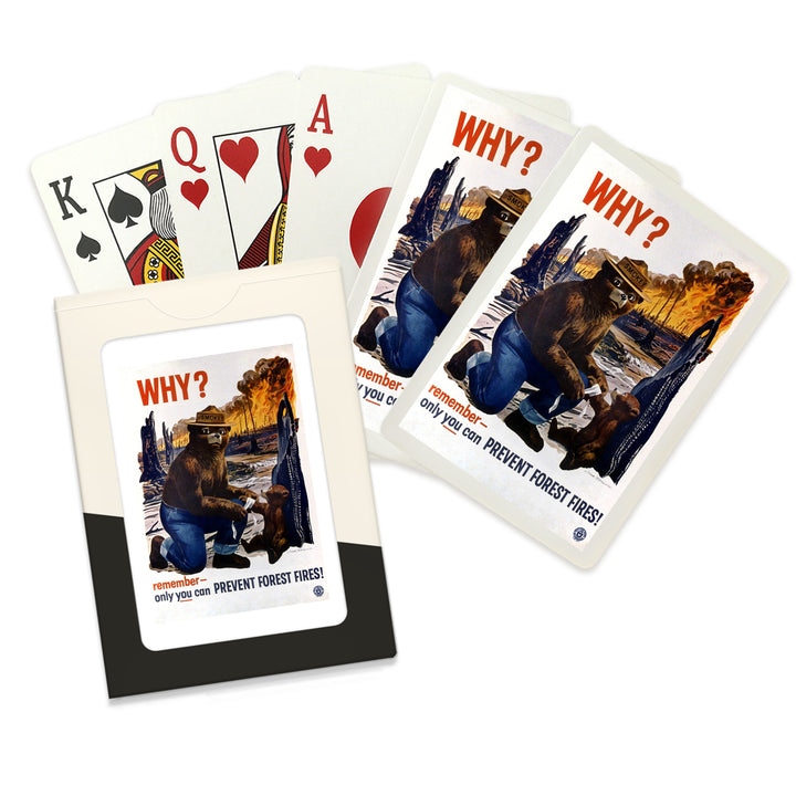 Playing Cards, Smokey Bear, Why, Officially Licensed Vintage Poster, 52 Card Deck with Jokers in Box, Unique Art Cards Lantern Press 